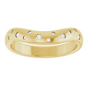 14K Yellow .08 CTW Lab-Grown Diamond Contour Band Ethereal Legacy Boutiques