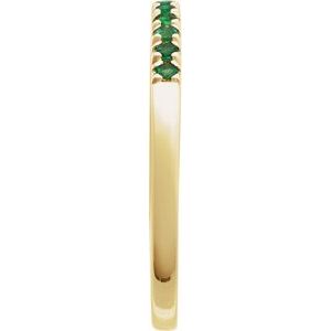14K Yellow Natural Emerald Stackable Ring Ethereal Legacy Boutiques