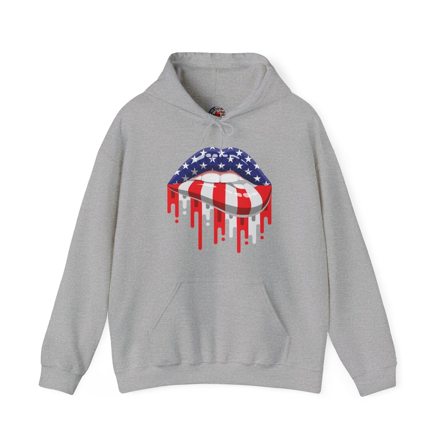 American Flag Lips Hooded Sweatshirt The Devil's Pickle