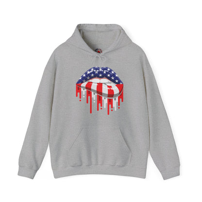 American Flag Lips Hooded Sweatshirt The Devil's Pickle