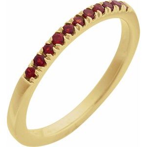14K Yellow Natural Mozambique Garnet Stackable Ring Ethereal Legacy Boutiques