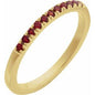 14K Yellow Natural Mozambique Garnet Stackable Ring Ethereal Legacy Boutiques