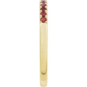 14K Yellow Natural Mozambique Garnet Stackable Ring Ethereal Legacy Boutiques