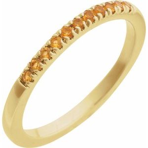 14K Yellow Natural Citrine Stackable Ring Ethereal Legacy Boutiques