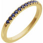 14K Yellow Lab-Grown Blue Sapphire Stackable Ring Ethereal Legacy Boutiques