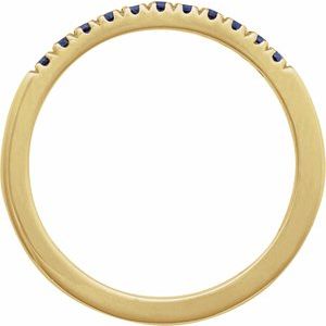 14K Yellow Lab-Grown Blue Sapphire Stackable Ring Ethereal Legacy Boutiques