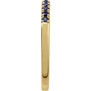 14K Yellow Natural Blue Sapphire Stackable Ring Ethereal Legacy Boutiques