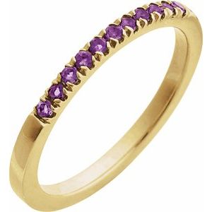 14K Yellow Natural Amethyst Stackable Ring Ethereal Legacy Boutiques