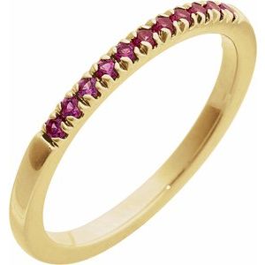 14K Yellow Lab-Grown Ruby Stackable Ring Ethereal Legacy Boutiques