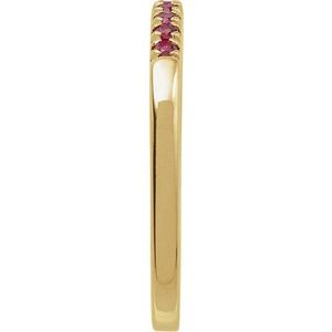 14K Yellow Lab-Grown Ruby Stackable Ring Ethereal Legacy Boutiques