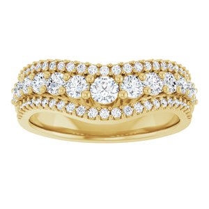 14K Yellow 1 CTW Natural Diamond Accented Contour Band Ethereal Legacy Boutiques