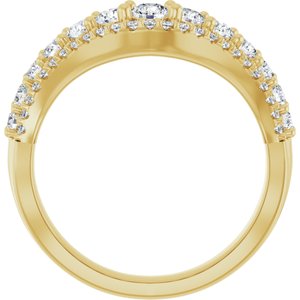 14K Yellow 1 CTW Lab-Grown Diamond Accented Contour Band Ethereal Legacy Boutiques