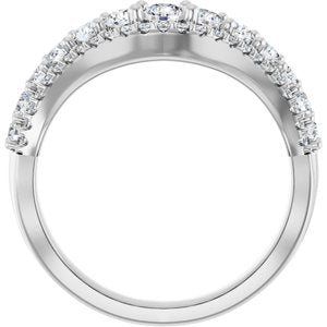 14K White 1 CTW Lab-Grown Diamond Accented Contour Band Ethereal Legacy Boutiques