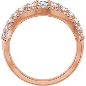 14K Rose 1 CTW Lab-Grown Diamond Accented Contour Band Ethereal Legacy Boutiques