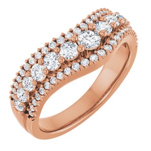 14K Rose 1 CTW Natural Diamond Accented Contour Band Ethereal Legacy Boutiques