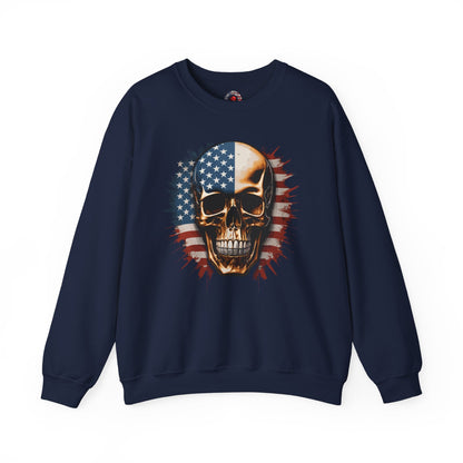 American Flag Skull Crewneck Sweatshirt