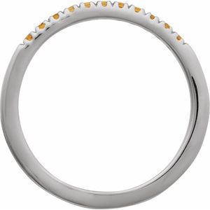 14K White Natural Citrine Stackable Ring Ethereal Legacy Boutiques