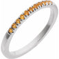 14K White Natural Citrine Stackable Ring Ethereal Legacy Boutiques