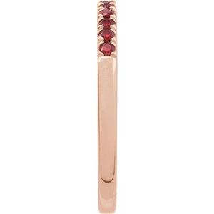 14K Rose Natural Mozambique Garnet Stackable Ring Ethereal Legacy Boutiques
