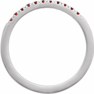 14K White Natural Mozambique Garnet Stackable Ring Ethereal Legacy Boutiques