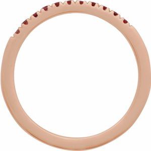 14K Rose Natural Mozambique Garnet Stackable Ring Ethereal Legacy Boutiques