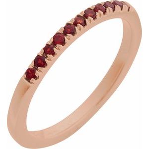 14K Rose Natural Mozambique Garnet Stackable Ring Ethereal Legacy Boutiques