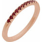 14K Rose Natural Mozambique Garnet Stackable Ring Ethereal Legacy Boutiques