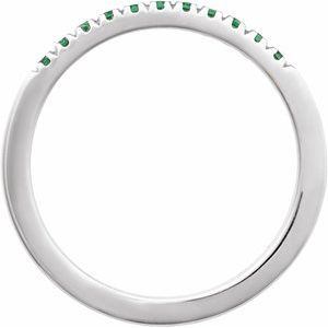 14K White Natural Emerald Stackable Ring Ethereal Legacy Boutiques