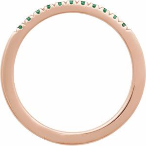 14K Rose Natural Emerald Stackable Ring Ethereal Legacy Boutiques
