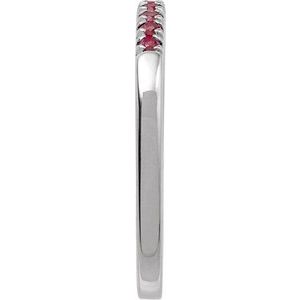 14K White Natural Ruby Stackable Ring Ethereal Legacy Boutiques