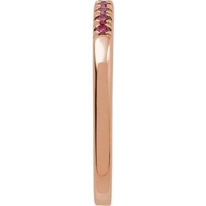 14K Rose Lab-Grown Ruby Stackable Ring Ethereal Legacy Boutiques