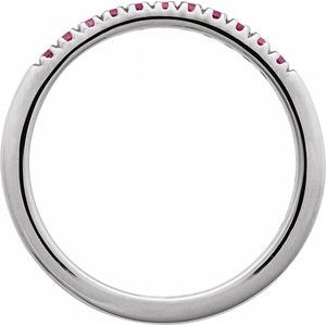 14K White Natural Ruby Stackable Ring Ethereal Legacy Boutiques
