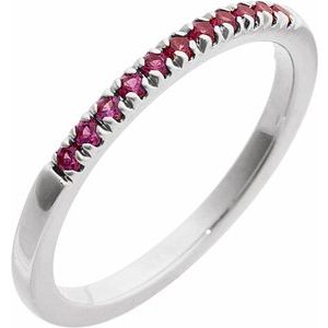 14K White Natural Ruby Stackable Ring Ethereal Legacy Boutiques