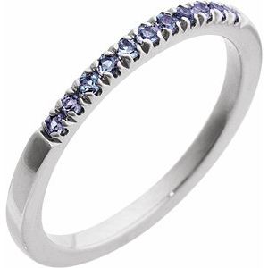14K White Natural Alexandrite Stackable Ring Ethereal Legacy Boutiques