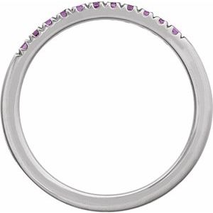 14K White Natural Amethyst Stackable Ring Ethereal Legacy Boutiques