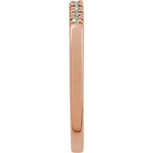 14K Rose Natural Aquamarine Stackable Ring