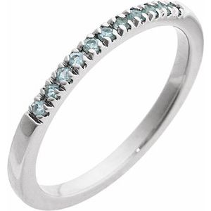 14K White Natural Aquamarine Stackable Ring Ethereal Legacy Boutiques