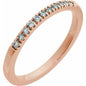 14K Rose Natural Aquamarine Stackable Ring