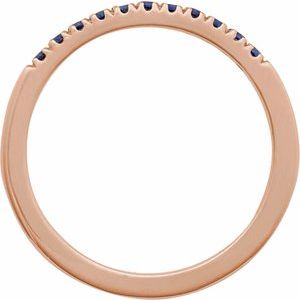 14K Rose Natural Blue Sapphire Stackable Ring
