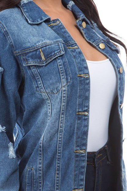 WOMEN FASHION DENIM TRUCKER JACKET BY CLAUDE
