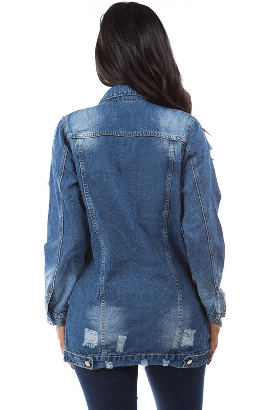 WOMEN FASHION DENIM TRUCKER JACKET BY CLAUDE