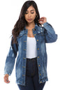 WOMEN FASHION DENIM TRUCKER JACKET BY CLAUDE