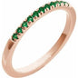 14K Rose Natural Emerald Stackable Ring Ethereal Legacy Boutiques