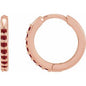 14K Rose Lab-Grown Ruby Hinged 12.5 mm Hoop Earrings Ethereal Legacy Boutiques