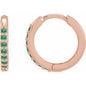 14K Rose Lab-Grown Emerald Hinged 12.5 mm Hoop Earrings Ethereal Legacy Boutiques
