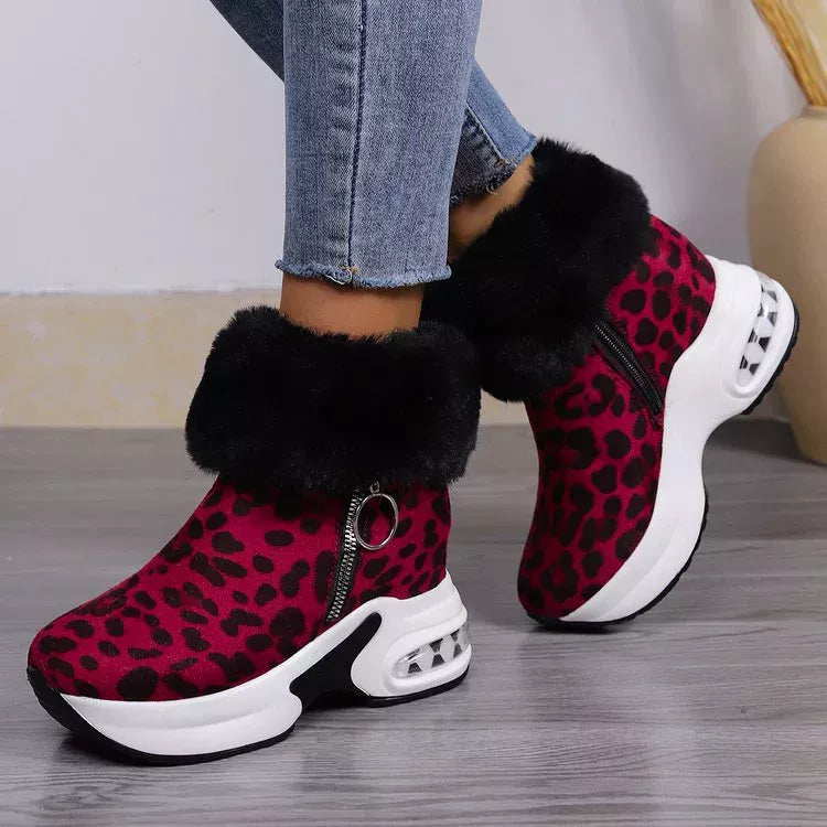 Fuzzy Side Zipper Platform Ankle Boots New Era Fashion LLc