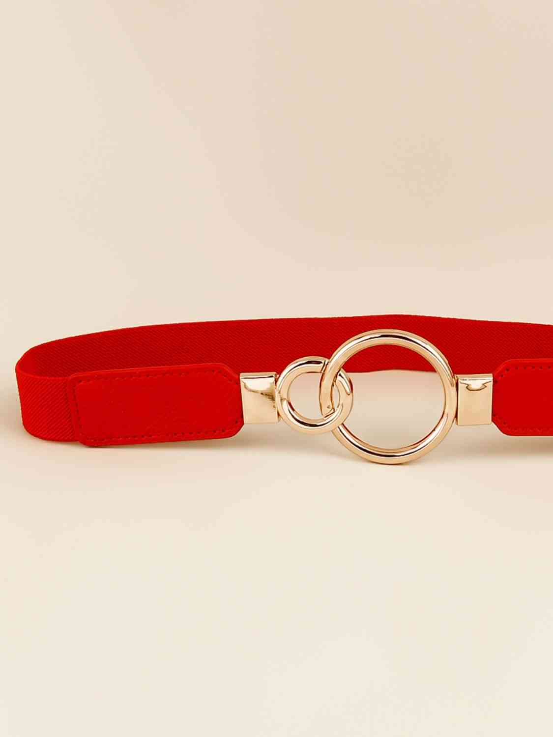 ElegantStyle Double Ring Buckle Elastic PU Belt – Adjustable Comfort Fit See size chart under “more details” The Fashion Celestial