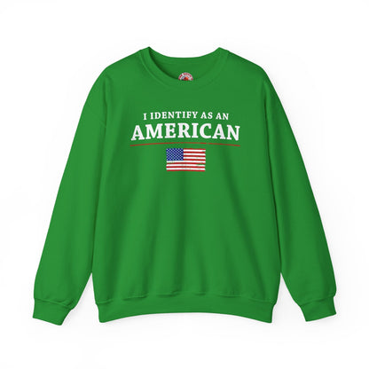 I Identify As An American Crewneck Sweatshirt The Devil's Pickle