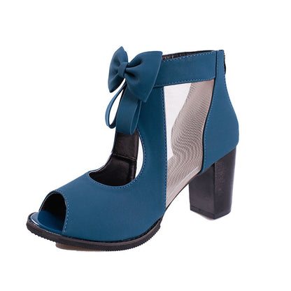 Bow women's sandals mesh high heels See size chart under “more details” The Fashion Celestial