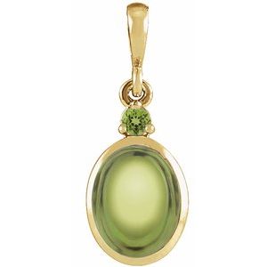 14K Yellow 6x4 mm Natural Peridot Pendant Ethereal Legacy Boutiques